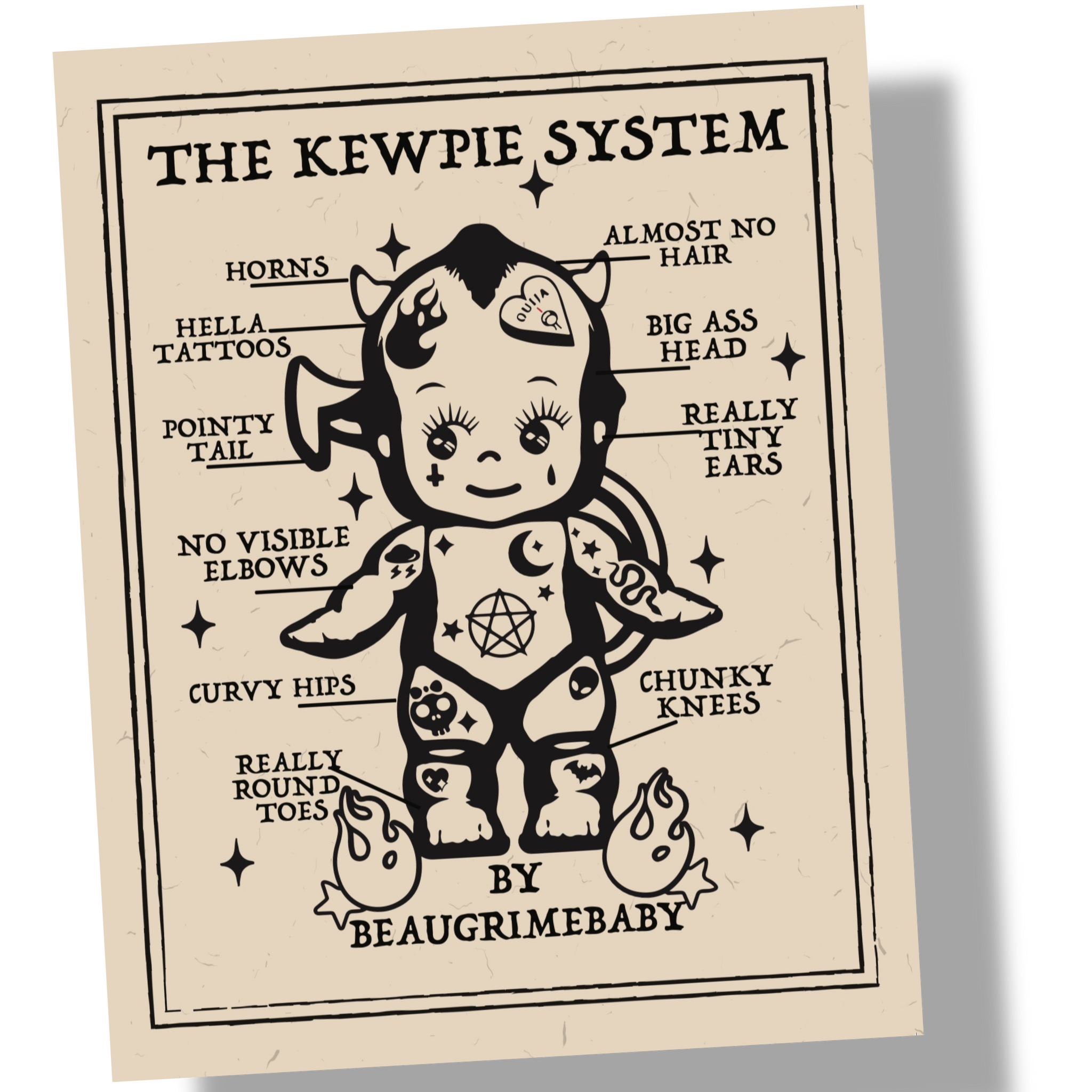 Vintage Kewpie Tattoo Print