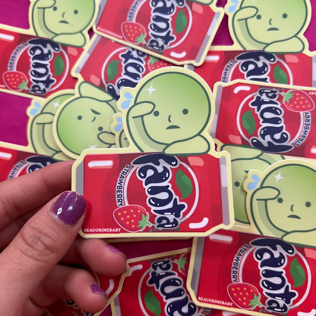 Little Green Man Soda Sticker