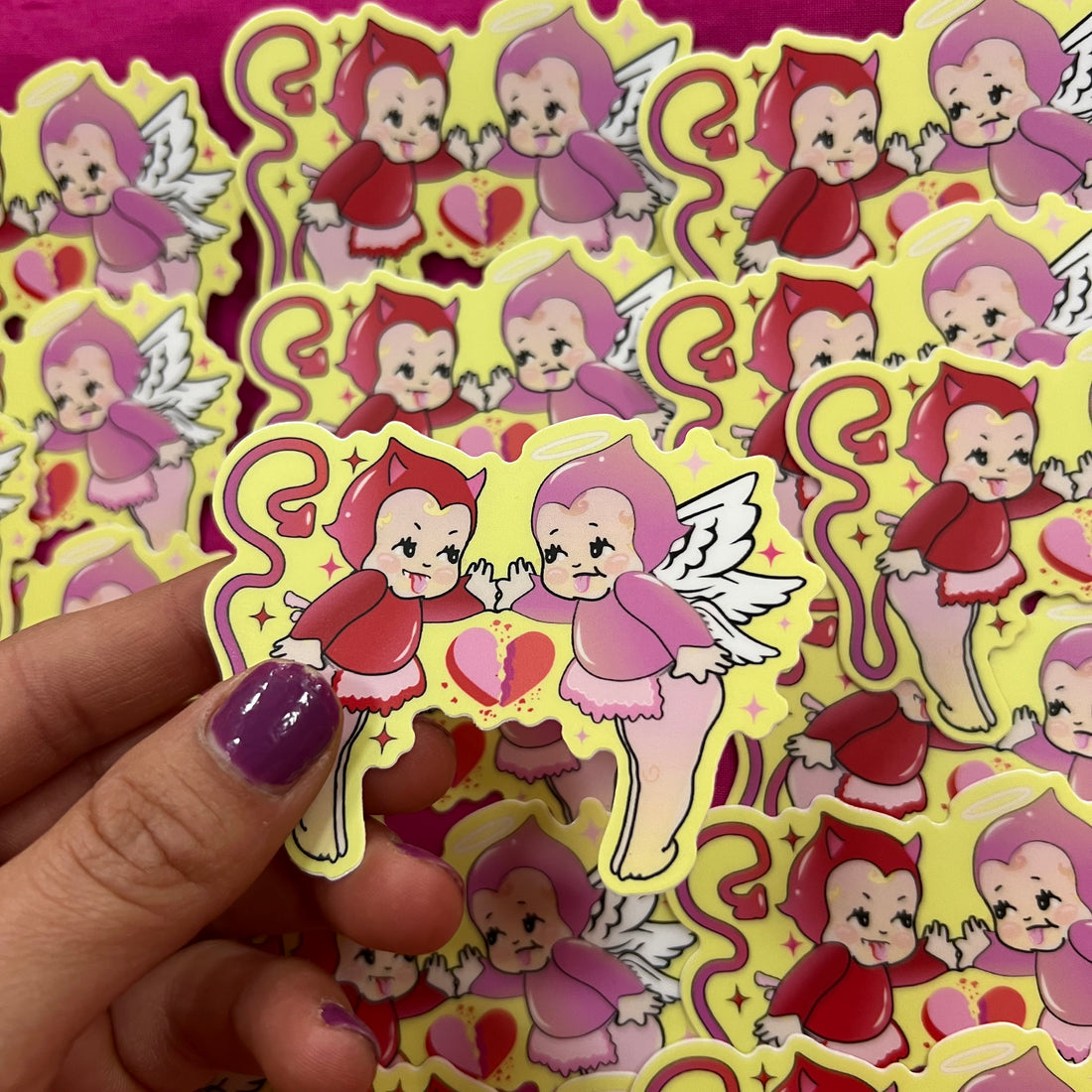 Kewpie Devil & Angel Stickers