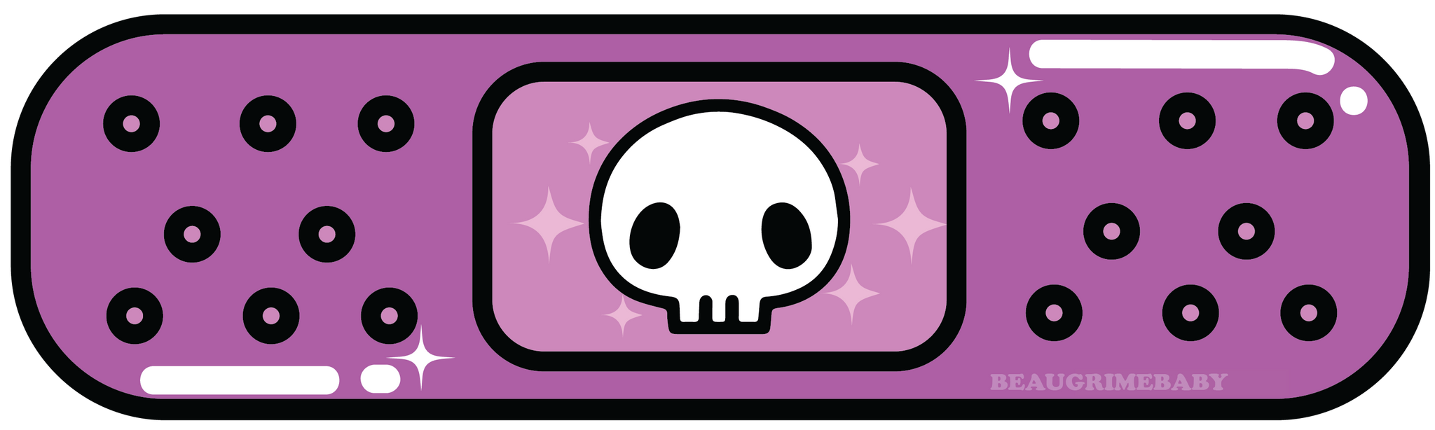 Kawaii Purple Skull Bumper Sticker