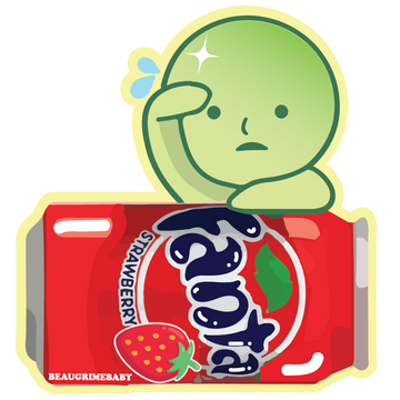 Little Green Man Soda Sticker