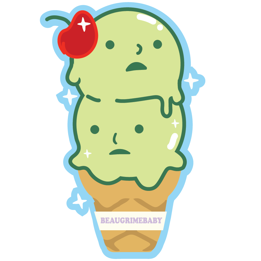 Ice Cream Green Men Sticker