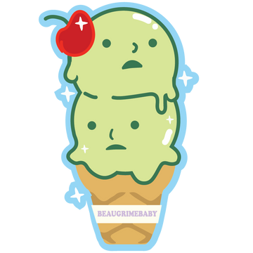 Ice Cream Green Men Sticker