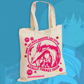 neon pink pastel anime girl with colorful stars statement heavy duty soft tote bag